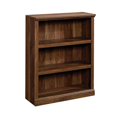 Sauder 3 Tier Book Shelf Wooden Bookcase Multipurpose Bookshelf for Home Office, Living Room, in Grand Walnut - color: Grand Walnut Finish
