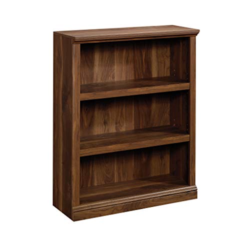 Sauder 3 Tier Book Shelf Wooden Bookcase Multipurpose Bookshelf for Home Office, Living Room, in Grand Walnut - color: Grand Walnut Finish