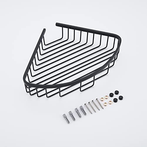 Bathroom Shower Caddy Corner Shelf, Corner-Hollow Design, Ultra Sturdy Rust-Proof Stainless Steel Shelf Organizer Shampoo Holder, Wall Mounted Storage Rack for Bathroom, Matte Black