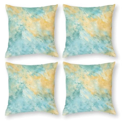 Throw Pillow Cover Set of 4 Double Sided Throw Pillow Cases Beautiful Sand Texture Throw Pillow Covers Square Couch Cushion Case Plush Cushion Covers for Living Room - size: 20" x 20" (Pack of 1)