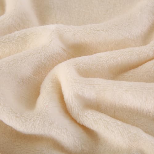 TASTHROW Creamwhite Throw Blanket 50x60 Inches | Soft Plush Cozy Fleece Flannel Throw Blanket, Lightweight Warm Throws for Bed, Couch, Bedroom and Living Room, All Seasons - color: Creamwhite, size: 50"x60"