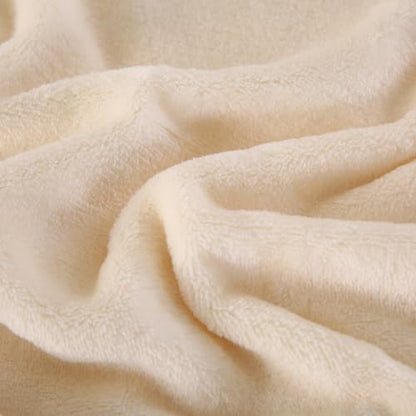 TASTHROW Creamwhite Throw Blanket 60x80 Inches | Soft Plush Cozy Fleece Flannel Throw Blanket, Lightweight Warm Throws for Bed, Couch, Bedroom and Living Room, All Seasons - color: Creamwhite, size: 60"x80"