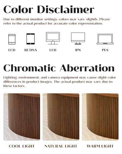 Fluted Round Lift Top Coffee Table with Storage, 31.5" Walnut Small Circle Wood Center Table for Living Room, Small Space - color: Walnut-round