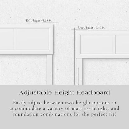 AFI, Sophia Adjustable Modern Twin Wood Headboard, White - color: White, size: Twin