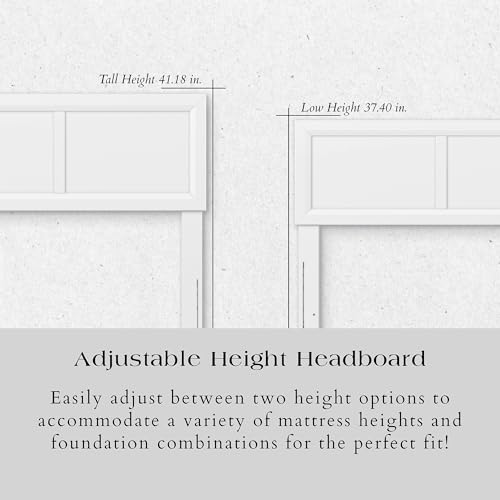 AFI, Sophia Adjustable Modern King Wood Headboard, White - color: White, size: King (U.S. Standard)