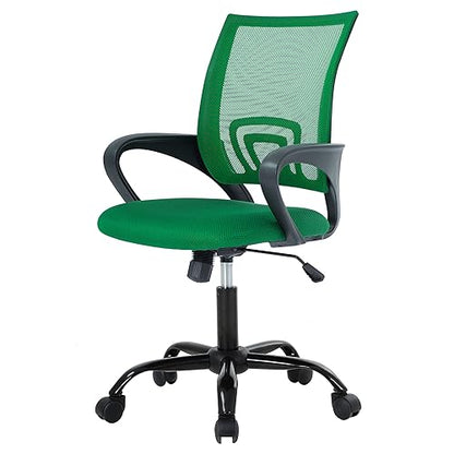 PayLessHere Office Computer Chair Ergonomic Cheap Desk Chair Adjustable Comfortable Mid Back Task Rolling Swivel with Lumbar Support for Home Office (Pack of 1, Green) - color: Green, style: pack of 1