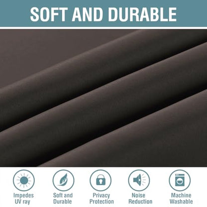 H.VERSAILTEX Blackout Curtain for Living Room Small Window Kitchen Blackout Curtains 45 inch Length Energy Saving Solid Grommet Blackout Drape, One Panel, Chocolate Brown, 52" W x 45" L - color: Chocolate Brown, size: 52"W x 45"L (Pack of 1)
