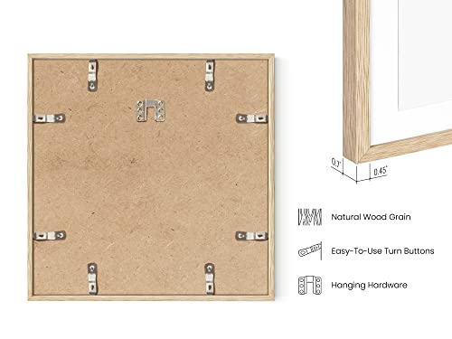 HAUS AND HUES Beige Oak Wood 12x12 Picture Frames - Set of 15, Square Frames with Mat, Modern Gallery Wall Frames for Photos (12x12 in, Beige, Set of 15) - color: Beige Oak, size: 12x12 in, style: Set of 15