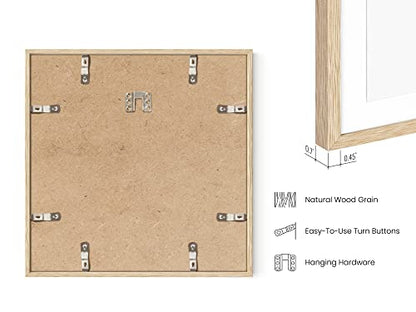 HAUS AND HUES Beige Oak Wood 12x12 Picture Frames - Set of 15, Square Frames with Mat, Modern Gallery Wall Frames for Photos (12x12 in, Beige, Set of 15) - color: Beige Oak, size: 12x12 in, style: Set of 15