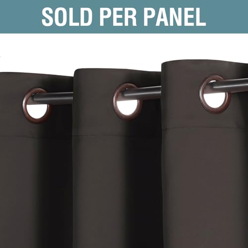 H.VERSAILTEX Blackout Curtain for Living Room Small Window Kitchen Blackout Curtains 45 inch Length Energy Saving Solid Grommet Blackout Drape, One Panel, Chocolate Brown, 52" W x 45" L - color: Chocolate Brown, size: 52"W x 45"L (Pack of 1)