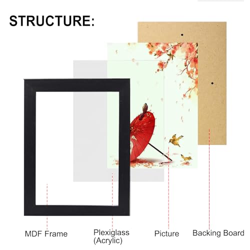 xnlkros Picture Frame Set 10 pack, Farmhouse Photo Frames, Gallery Wall Frame Collage, 8x10 5x7 4x6 Frames in 3 Different Finishes Picture Frames For Wall or Desk,Black - color: Black