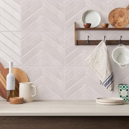 STICKGOO Herringbone Peel and Stick Backsplash, Smoky Pink, 10 Sheets | 12.6 x 9.7 in, Thicker Rectangular Vinyl Stick-On Wall Tiles, Easy Alignment, Waterproof, Easy to Clean, Kitchen/Bathroom - color: Smoky Pink, size: Pack of 10