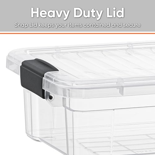 Superio Clear Storage Bins with Lids, 3 Quart BPA Free Plastic Containers, Transparent Boxes for Organizing, Stackable Crates, Organizer Totes for Home, Office, School, and Dorm - size: 3.5 Qt, style: 8 Pack