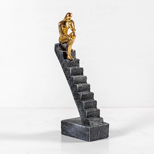 Thinker Statue Decor, Gold, 9.45" - color: ‌"single Gold"‌