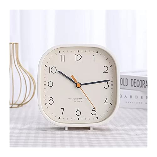 Modern Simple and Fashionable Small Table Clock Holder with Dual-Purpose Silent Bedroom Bedside Desk Table Decor(White) - color: White