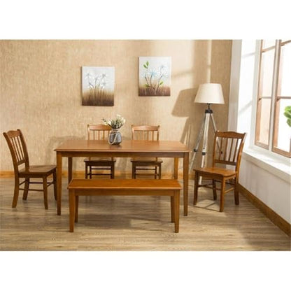 Boraam Shaker Backless Wood Bench - Cocoa Walnut - color: Cocoa Walnut
