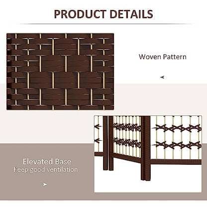 HOMCOM 6 Panel Room Divider, Folding Privacy Screen, 5.6', Brown | Room Separator, Wave Fiber Freestanding Partition Wall Divider - color: Brown, size: 6 Panel