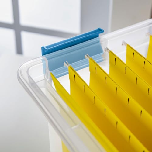 Sterilite Gasket Storage Box with Lids for Home & Office, 32 Quart, 16-Pack | Heavy-Duty, Stackable, and Organizing Containers for Bathroom, Cabinet, Closet, and Garage, Clear and Blue Aquarium Latches - size: 32 Quart, style: 16 Pack
