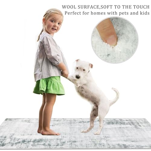 famibay 2x6 Rug Runners for Hallways Non Slip Abstract Kitchen Runner Rugs Non Skid Washable Runner Rugs with Rubber Backing Modern Soft Low Pile Carpet Runner for Hallway Entryway Bathroom(Grey) - color: Grey, size: 2 x 6 feet
