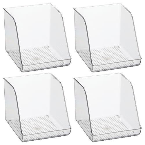 iDesign Plastic Water Bottle Organizer for Fridge, Clear, 4-Pack | Bottle Holder, For Kitchen and Pantry - style: Pack of 4- Tall