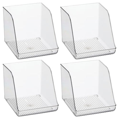 iDesign Plastic Water Bottle Organizer for Fridge, Clear, 4-Pack | Bottle Holder, For Kitchen and Pantry - style: Pack of 4- Tall
