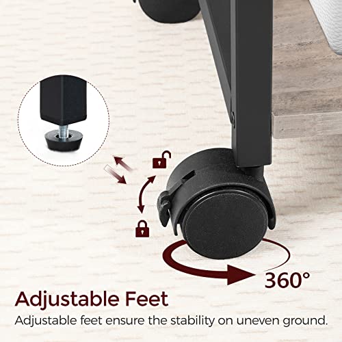 MAHANCRIS Industrial Printer Cart, 3-Tier Mobile Printer Stand, Rolling Cart with Power Outlets and USB Ports, Home Printer Stand with 2 Hooks, for Office, Living Room, Greige PTHG40E01 - color: Greige