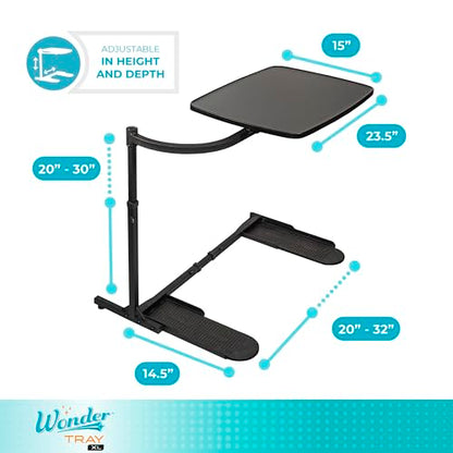 Stander Wonder Tray, Adjustable Swivel Table, Extra-Large Computer Stand, Couch Desk & Gaming Bench, TV-Trays for Eating on Couches, Chairs, Recliners with Laptop Wedges and Cup Holder, XL, Black - color: Black, size: X-Large
