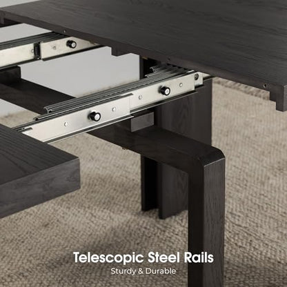 Transformer Table Solid Wood Extendable Dining Table, Black | Seats 2-12, Expandable Dining Room Table, Space-Saving Furniture, Kitchen and Dining Room Furniture, Table Only - color: Black, size: Table Only