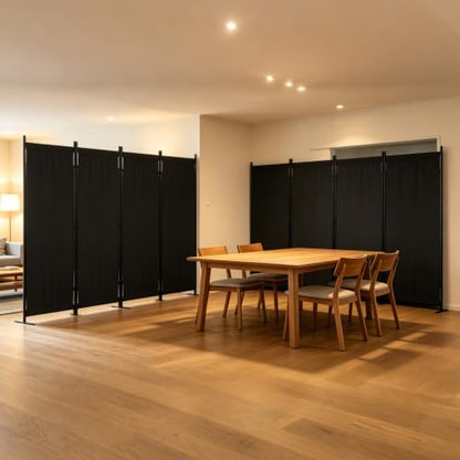 4 Panel Room Divider, 6FT Folding Privacy Screens(Black, 4 Panel-88'') | Portable Partition Room Dividers, Freestanding Wall Divider for Office, Studio, Room Separation - color: Black