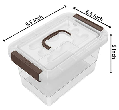 WYT Clear Storage Latch Box, 6 Pack Storage Organizer Bins with Latching Handle and Lids, 3.5 Quart - size: 3.5qt - 6 pack