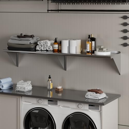 AmGood 16 in. x 72 in. Stainless Steel Wall Shelf | NSF | Metal Shelving | Garage, Laundry, Storage, Utility Room | Restaurant, Commercial Kitchen - size: 16 in. x 72 in.