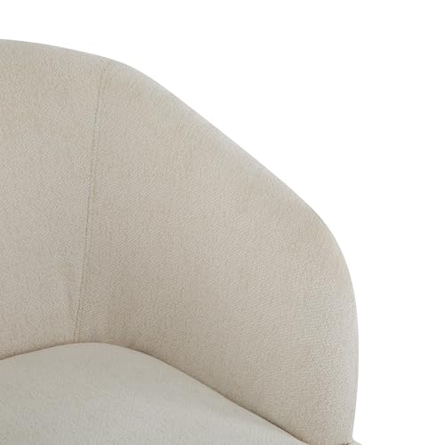 Modern Accent Lounge Chair with Round Back Wooden Legs Mid Century Inspired Compact Design Soft Fabric Upholstery Comfortable Seating for Lounging Reading Easy Assembly Durable Frame Home Office Use