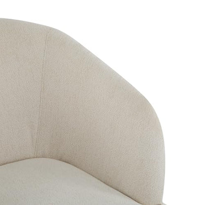 Modern Accent Lounge Chair with Round Back Wooden Legs Mid Century Inspired Compact Design Soft Fabric Upholstery Comfortable Seating for Lounging Reading Easy Assembly Durable Frame Home Office Use