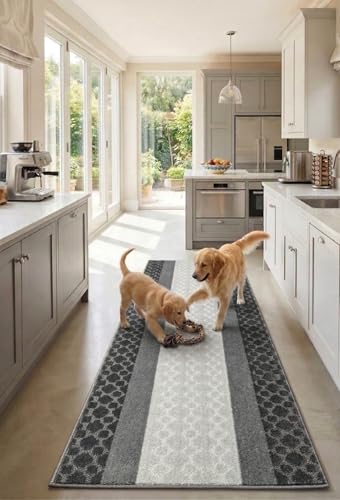 Custom Size Hallway Runner Rug Grey Color 31 inch Wide Select Your Length Non-Slip (Skid Resistance) Rubber Backing 6 feet x 31 inch - color: Chain Grey, size: 2'7" x 6' (Runner)