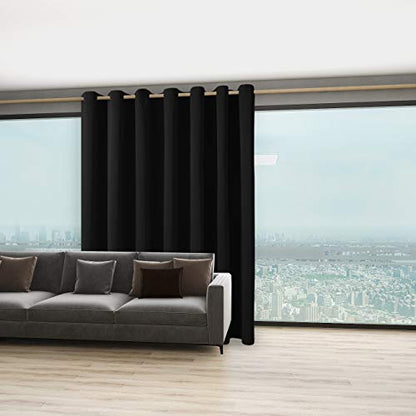BONZER Room Divider Curtain Wall Screen Partitions | Grommet Thermal Insulated Wide Blackout Curtains for Bedroom Living Room, 84L x 108W Inch (7L x 9W ft), 1 Panel, Black - color: Black, size: 108"W x 84"L (Pack of 1)