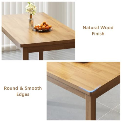 Small Desk with Chair, 43.3" Solid Wood Home Office Desk and Chair Set, Farmhouse Computer Desk with Chairs for Small Spaces, Study Table for Bedroom, Workstation for Home Office, Natural - size: 43.3" Desk with Chair