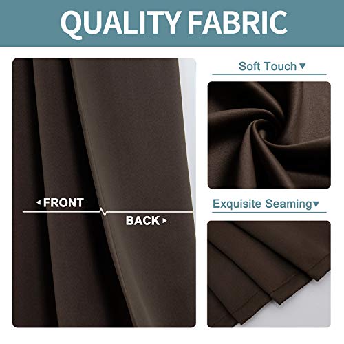 ChrisDowa Blackout Curtains for Bedroom and Living Room 40 Inches Long | 2 Panels Set, Thermal Insulated, Light Blocking, Room Darkening, Grommet, Window Treatment Drapes, Brown, 29 x 40 Inch - color: Brown, size: 29"W x 40"L (Pack of 2)