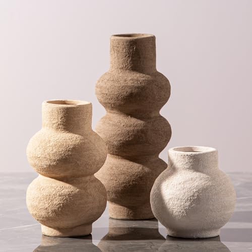 Ceramic Vase Home Table Decor - Flower Vase Set of 3 Living Room Kitchen Decorations Farmhouse Modern Rustic Vases Decorative Centerpiece for Shelf Bedroom Office Bathroom Dining Coffee Desk - color: 11-classic