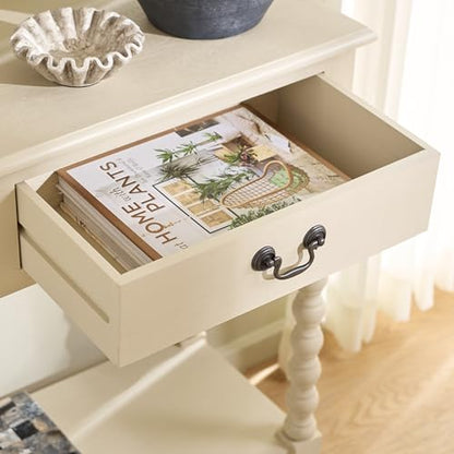 SAFAVIEH Furniture - Athena 2-Drawer Console Table - Sand - Solid Wood - Farmhouse Classic Design - Ideal for Entryway, Living Room, Hallway, 35.5" W x 13" D x 29.5" H (CNS5702E) - color: Sand