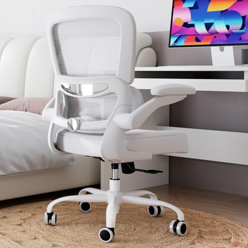 TRALT Office Chair - Ergonomic Desk Chair with Adjustable Lumbar Support, Mesh Computer Chair, Executive Chair for Home Office Comfortable Lumbar Support (1, Cloud White) - color: Cloud White