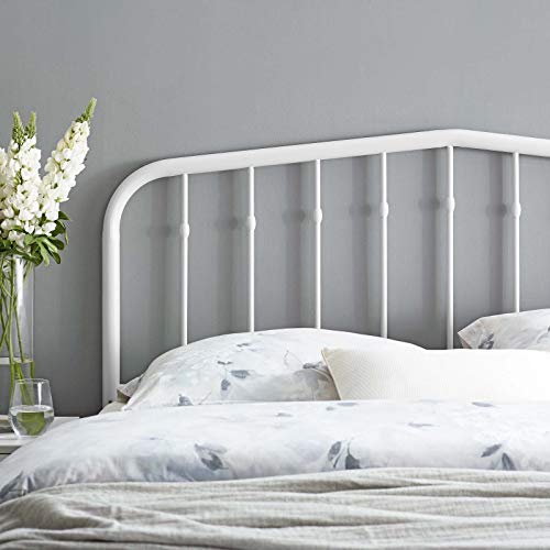 Modway Lennon Modern Farmhouse Metal Twin Headboard in White - color: White, size: Twin