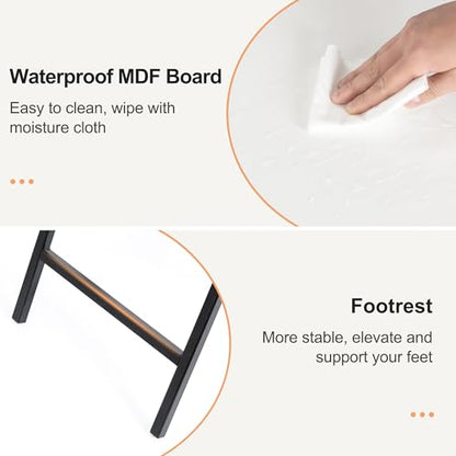 Acovy TV Tray Table Set of 2, TV Dinner Tray, Folding Table, Foldable TV-Trays, Side Table for Bed, Couch, Portable and Small Easy to Move - color: White&black