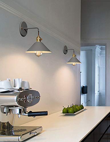 Wall Sconce Lamps Lighting Fixture with on Off Switch,Gray Macaron wall lamp E26 Edison Copper lamp Holder with Frosted Paint Body Bedside Bathroom Vanity Lights - color: Gray