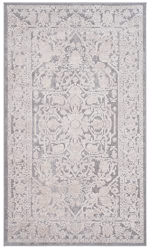 SAFAVIEH Reflection Collection Accent Rug - 2'3" x 4', Light Grey & Cream, , Non-Shedding & Easy Cleaning, Ideal for Foyer, Living Room, Bedroom (RFT665C) - color: Light Grey/Cream, size: 2'3" x 4' (Rectangular)