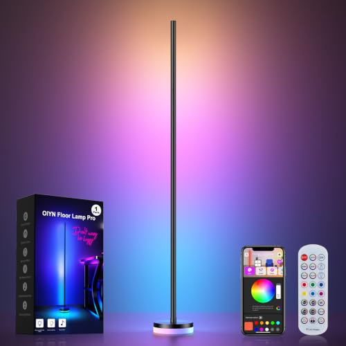 Corner Floor Lamp, RGBICW LED Corner Lamp with 1300lm Smart Modern Floor Lamp,App & Remote Control,Music Sync,Color Changing Standing Lamp for Bedroom Living Room and Gaming Rooms - size: 1 Pack