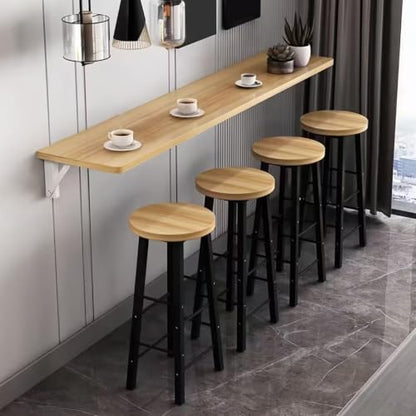 Wall Mounted Folding Table, Space Saving Floating Desk for Small Apartments, Drop Leaf Workbench, Home Office, Laundry, Narrow Long Dining Table, Kitchen Use(140x30cm/55.1x11.8in) - size: 140x30cm/55.1x11.8in