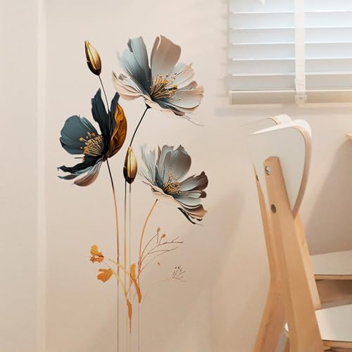 3D Wall Stickers DIY Flower Wall Decal Removable Waterproof Wall Art Decor for Bedroom Living Room Offices Home Decoration (Floral) - color: Floral