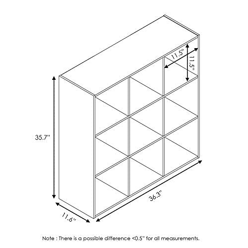 Furinno Pelli Cubic Storage Cabinet, 3x3, Espresso | 11.6 x 36.3 x 35.7, Open & Closed Back Cubes, Storage Organizer Cabinet, for Living Room, Bedroom, Home Office - color: Espresso, size: 9-Cube