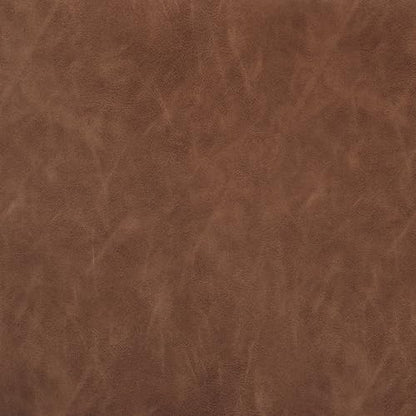 HomePop 19" Round Storage Ottoman - Chestnut Brown Faux Leather - color: Chestnut Brown Faux Leather