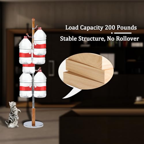 Coat Racks FreeStanding with 11 Hooks, Natural Wood Coat Rack with Solid Round Base, Adjustable Height Coat Racks, Easy Assembly for Hallway, Bedroom and Office (Solid Wood Metal Hook) - color: Solid Wood Metal Hook